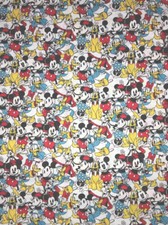 DISNEY MICKEY AND FRIENDS Sensational Snapshot Cotton Fabric 1/2 Yard 18 x43