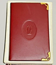 Cartier Burgundy Leather Address Book with Card in Box