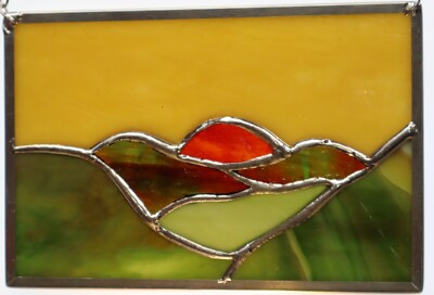 Good Morning Sunshine Stained Glass Small Sun Panel 5'' x 3 1/2'' Made in USA 2024