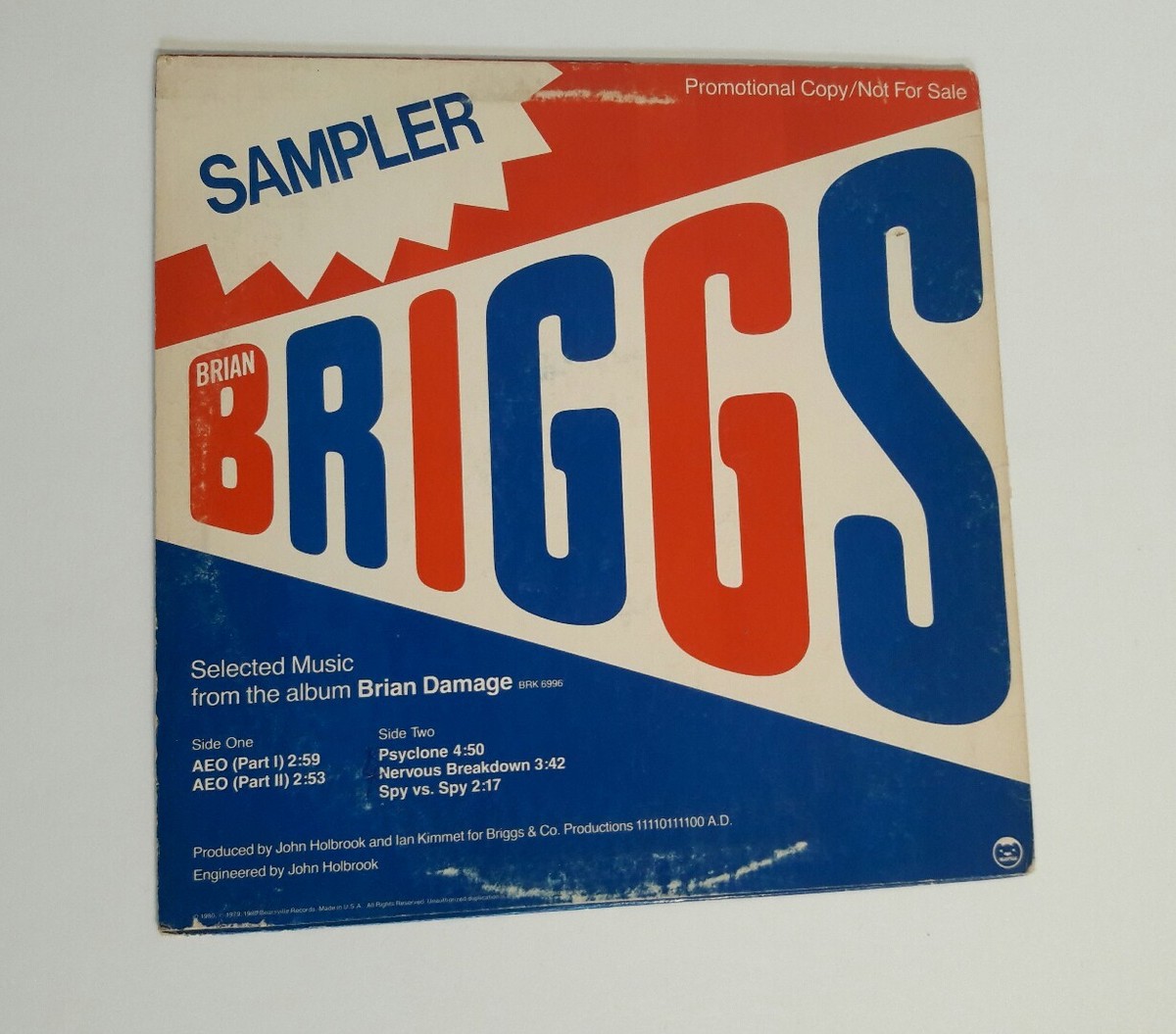 RARE* BRIAN BRIGGS: Sampler LP Promomotional Copy AEO PART 1 & 2