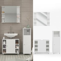 Bad Spiegel Kommode Unterschrank Badschrank BadmöBel Set Fynn Weiß Vicco
