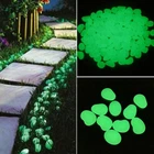 100Pcs Glow In The Dark Stones Pebbles Luminous Garden Aquarium Fish Tank