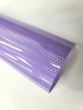 Glossy Honeycomb Holographic Laser Chrome Vinyl Car Wrap Sticker Decal Film Roll