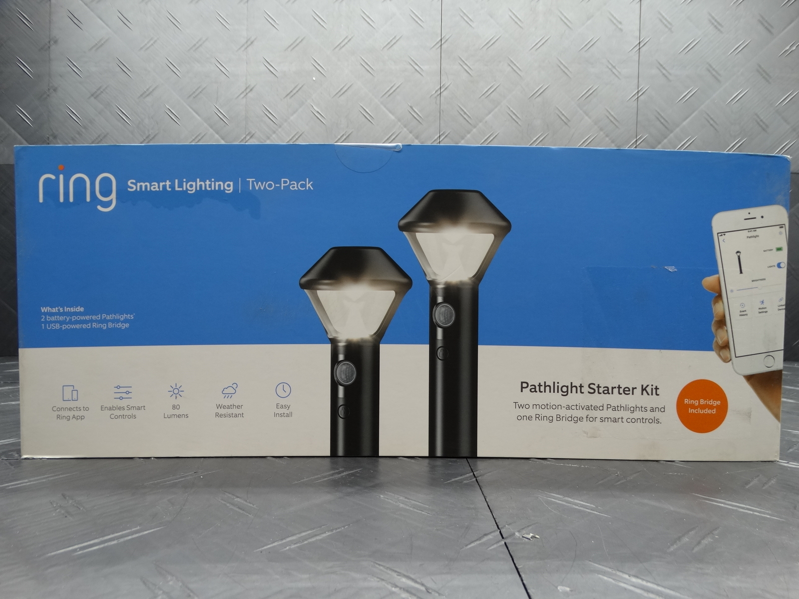 Ring Smart Lighting LED Black Motion Sensor Outdoor Battery Path Light-image