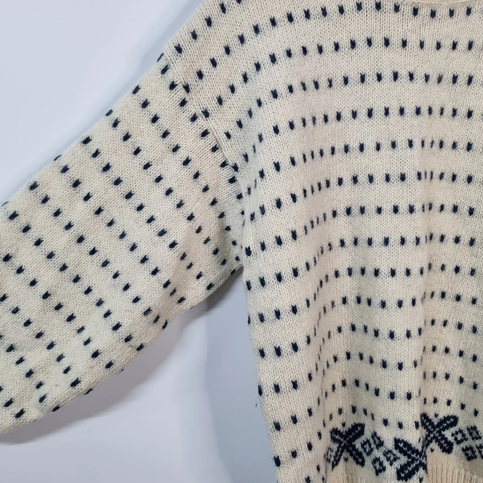 Suéter Deportivo de Montaña Oriental EMS De Colección Lana Marfil Isla Justa Jersey Crew Talla L Foto 3 de 4