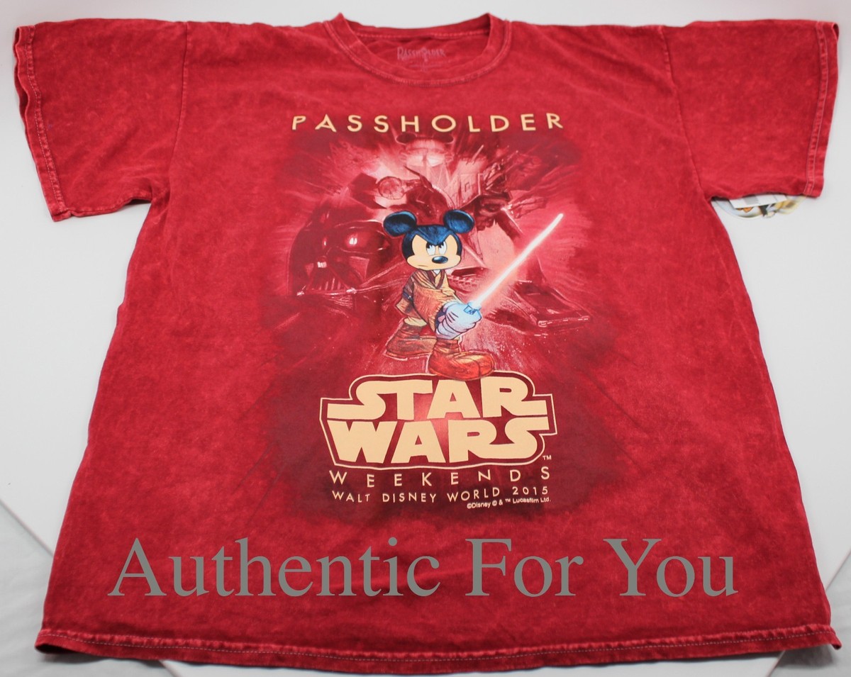Star Wars Weekends 2015 Tシャツ XXL NEW 2015 Disney Star Wars Weekends Passholder Jedi Mickey Red T