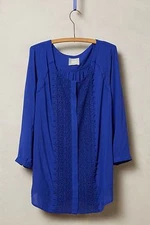 NWT Anthropologie Crescent Street Buttondown, by Maeve - Blue, size 2