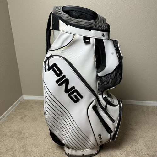PING DLX 15 Way Cart Bag White w/ Strap No Hood READ eBay
