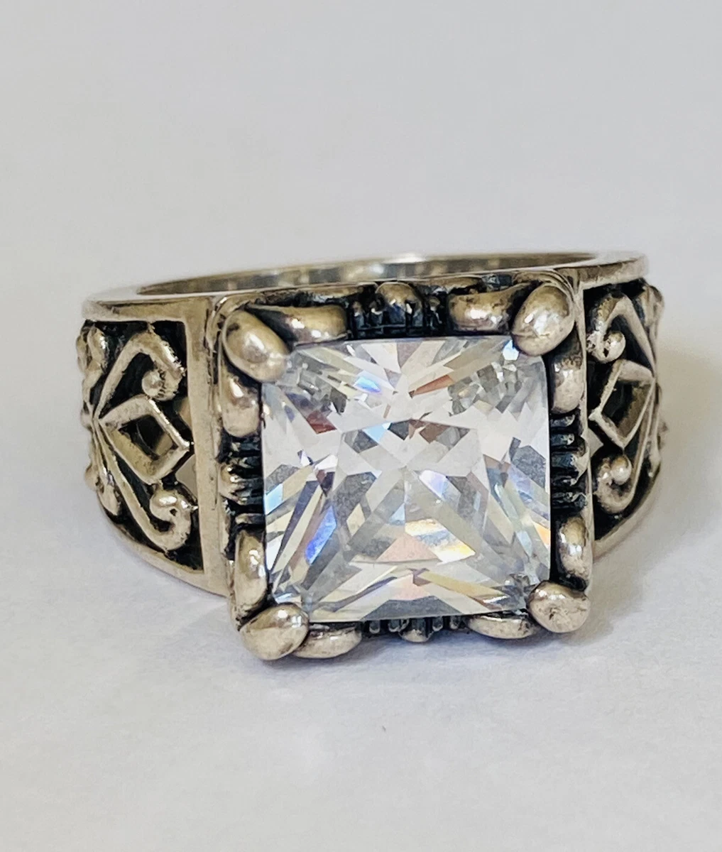 Silpada Sterling Silver Uptown Cubic SIZE 8 CZ Filigree Ring R0981