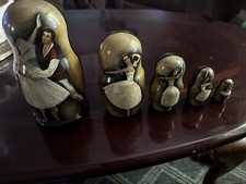 vintage russian nesting dolls signed, ballerina