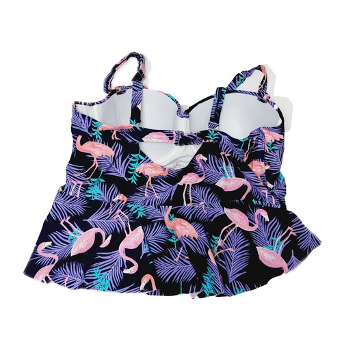 Tankini para mujer púrpura talla grande 2 piezas con volantes con correas ajustables talla 3XL NUEVO CON ETIQUETAS - Imagen 5 de 6