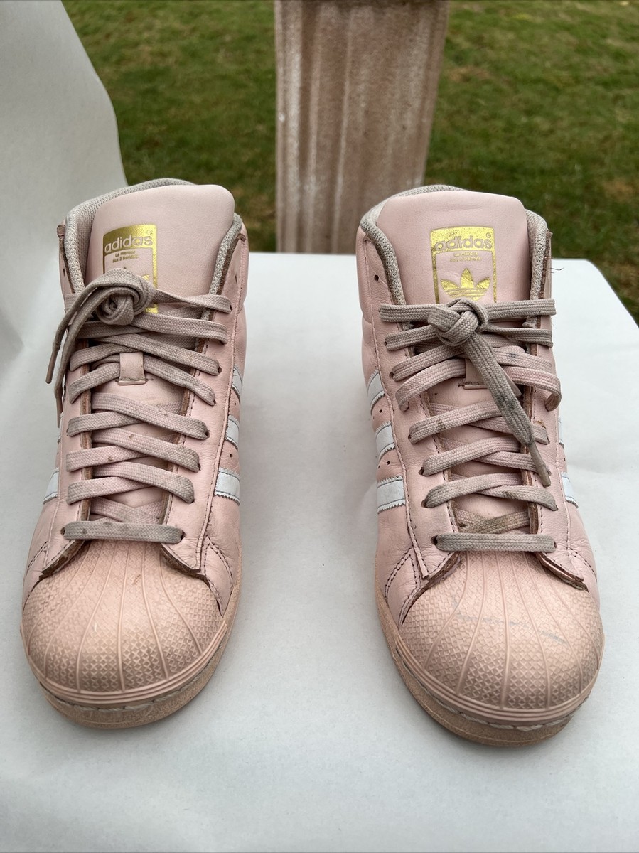 Adidas Pro Model CQ0621 Pink Lace Up Shell Toe Mid Top Sneakers Men’s Size 