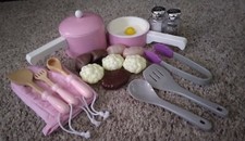 Play Pink Cooking Assortment Set with Play Food and Salt N' Pepper Shaker