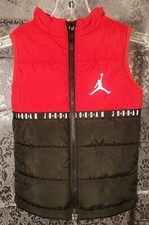 Nike Air Jordan-boy's Red/black puffer full zip vest size 4