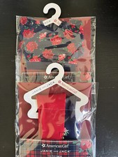 NWT Janie Jack American Girl Outfit Shirt Pants Leggings Red Blue Floral Roses