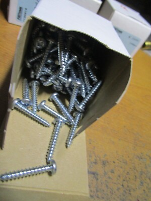 #8-15 x 1'' Square Pan Head Zinc Type A Point Steel Sheet Metal Screw QTY 100
