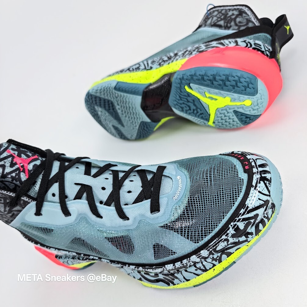 Air Jordan 37 US 13 M 14.5 W Blue/Black Graffiti Satou Rare Nike  DV3142 367 NIB thumbnail 10