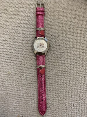 Hello Kitty Watch Sparkly Pink Band Dangle Heart Charms NEW  display picture 1