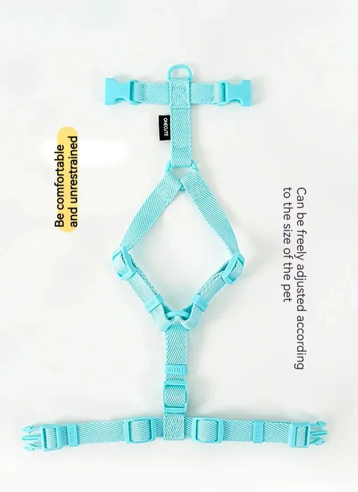 Dog Harness Collar Leash Macarone Color Pet Small Dog Accessories Cat Supplies