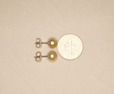 Honora Sterling Silver Green Mm Pearl Stud Earrings Post