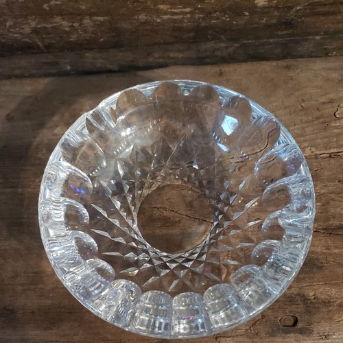 Waterford Crystal 4 7/8" Round Ashtray Cross Hatching & Oval Cuts Signed - Picture 3 of 11