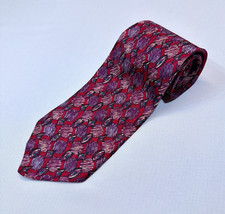 Vintage Mondo Uomo Mens Red Patterned Tie wit...