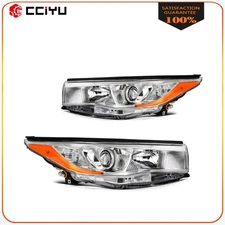 Headlights Assembly For 2014-2016 Toyota Highlander Chrome Housing Left+Right