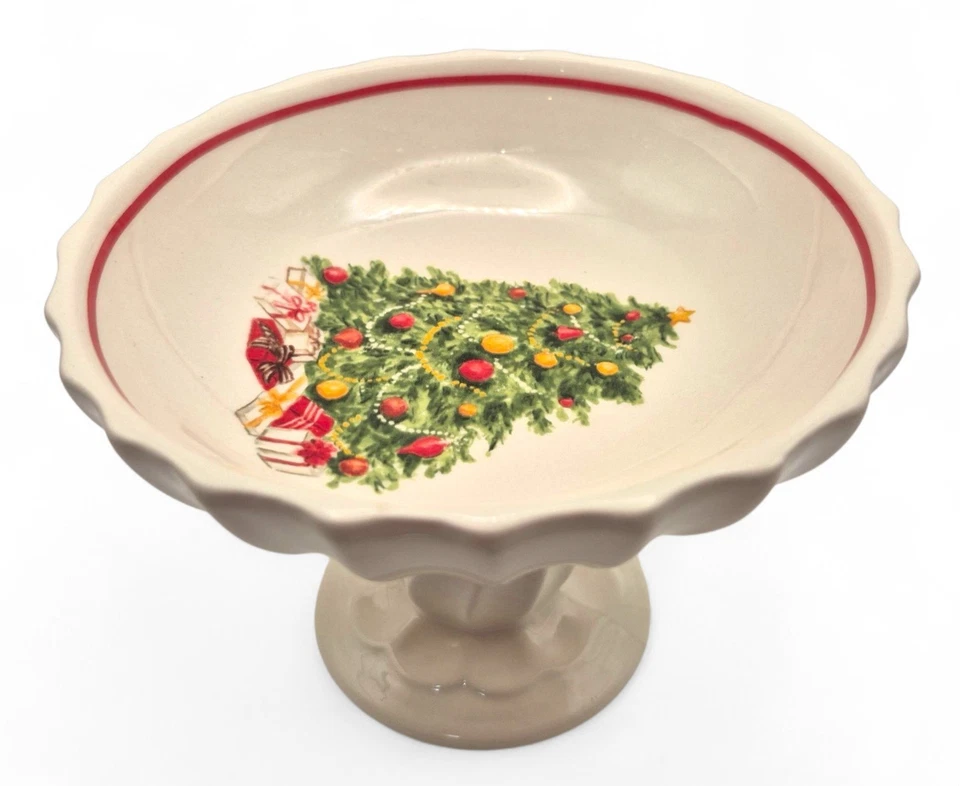 Juego de cuencos de inmersión con pedestal Mud Pie con cuchara árbol de Navidad cerámica Foto 2 de 4
