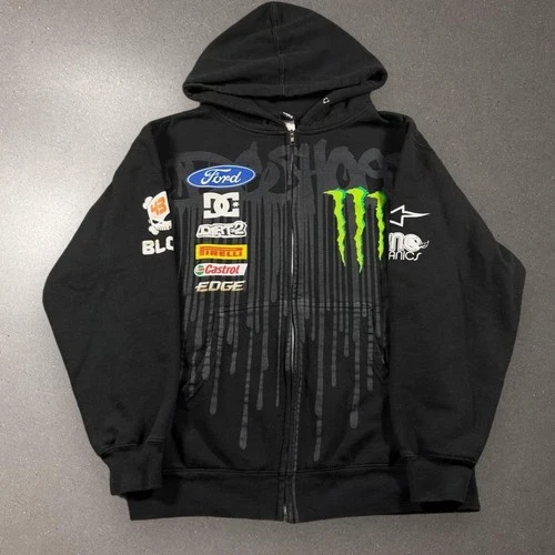 Y2K Black Monster Energy Ken Block DC Shoes Full Zip Jacket - Fits Men's Medium! video thumbnail