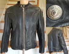Giacca pelle uomo Schott vintage cafe racer 44 XL nero moto new york