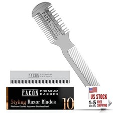 Facón Razor Comb for Hair Cutting - Professional Hair The Swift (Silver)