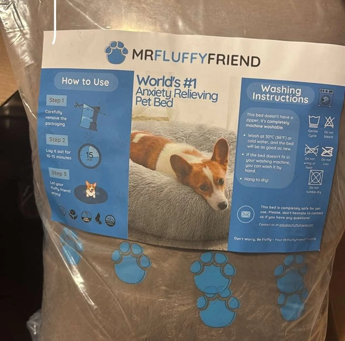 Cozy Plush Anxiety Relieving Pet Bed (XL)