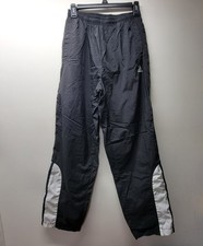 Vintage Adidas Windbreaker Pants Mens M Black Ankle Zip Jersey Lined Y2K