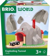 Image of BRIO World Exploding Train Track Tunnel, Wooden Railway Accessories and Adds On,