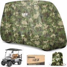 2/4/4 2 Passenger Golf Cart Cover Upgrade Extended Roof, 600D Waterproof Snowpro