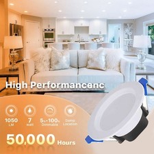 10-20 Pack 7W LED Ceiling Light Dimmable Downlight Panel Light Spotlight 85-265V