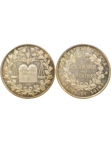 France Notaires, Saumur - Jeton Argent - Corne (ap. 1880) - 第 1/3 張圖片