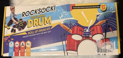 Electric Drum Set 9-Pad With Headphone, Bigger Roll-up Drum Pad USB MIDI Game