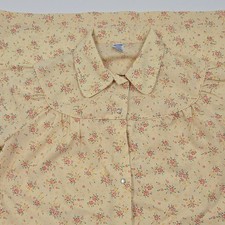 Vintage Grannycore Sears Floral Button-Front Collared House Coat M 12-14