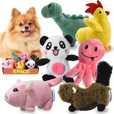 Squeaky Plush Dog Toy 6 Pack for Puppy, Small Stuffed Puppy Chew Dog Toys Bul...