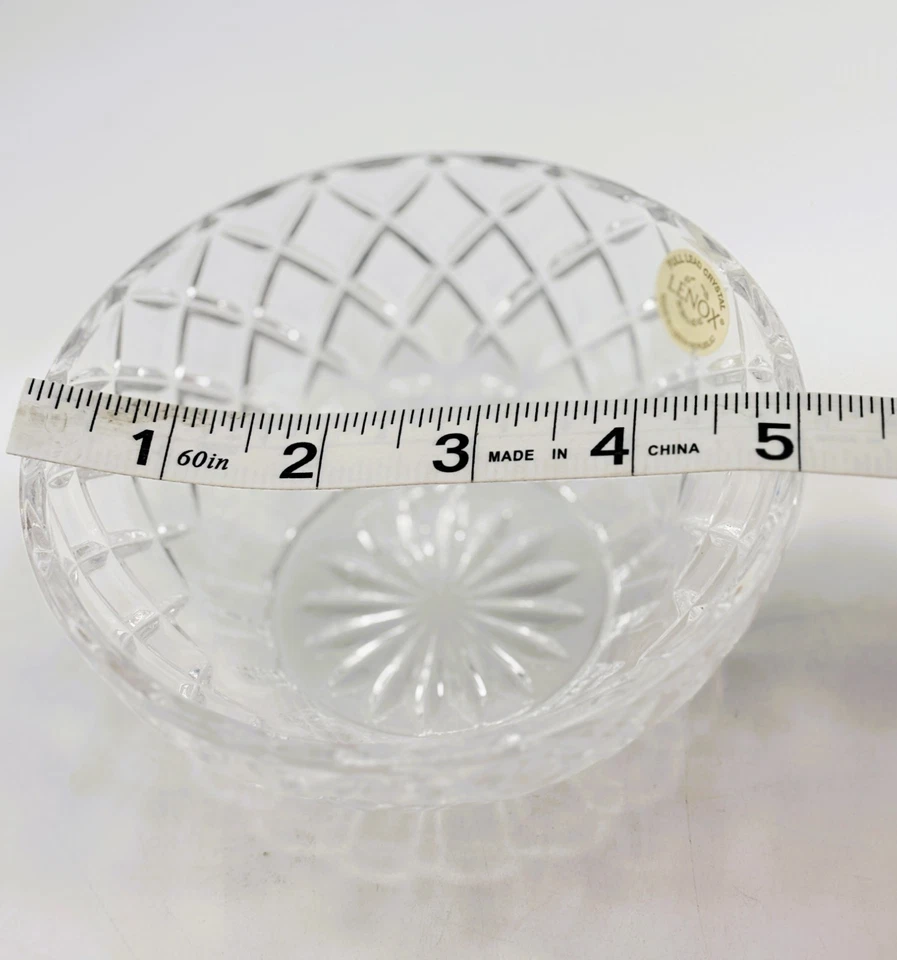 Lenox Crystal Diamond Bowl Full Lead Crystal Czech Republic with Certificate 5" - Image 3 of 4