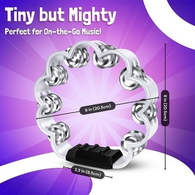 7 Color Pack 8 Inch Flower Tambourine with Metal Jingles