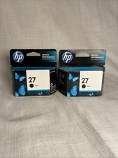 Lot of 2 Genuine HP 27 Black Ink Cartridge C8727AN Exp 2016 New Sealed