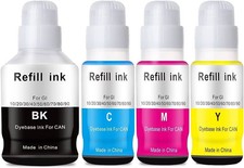 GI-20 Refill Ink Bottles 4-Pack for Canon PIXMA MegaTank G5020 G6020 Printer