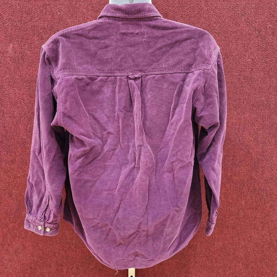 Camisa de Pana Columbia Vintage M Manga Larga Botón Frontal Púrpura Hecha en EE. UU. 90s Foto 4 de 4
