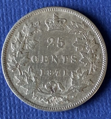 1871 Canada 25 Cents — photo from the most recent tracked eBay sale