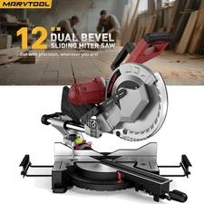 12-Inch Sliding Compound Miter Saw - 15 Amp Double Bevel with Extension Table