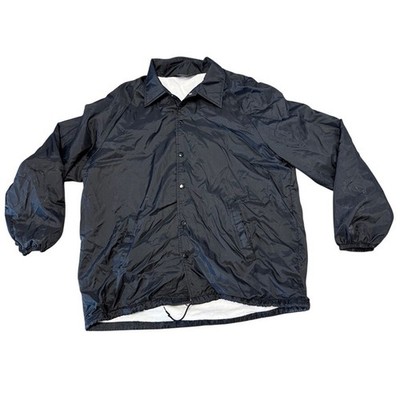 Vintage Sears Nylon Coach Jacket Sherpa Lined XL Black 80s Made in