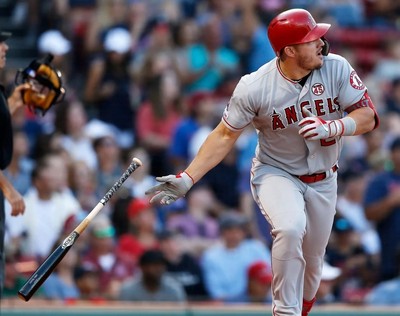 Mike Trout Bat Throw After a Hit Los Angeles Angels 8x10 MLB Baseball Photo