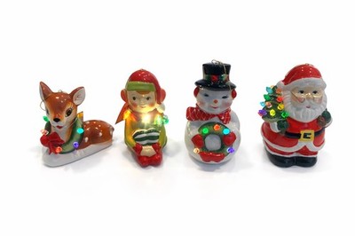 Mr. Christmas: Ceramic Light Ups: Santa/ Elf/Reindeer/Snowman Nostalgic Figures 